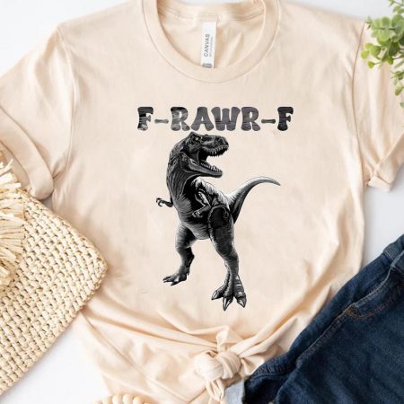 Comfort Colors F-RAWR-F Dinosaur Shirt, Funny Halloween T-Rex Tee, Cute Dino Costume T-Shirt