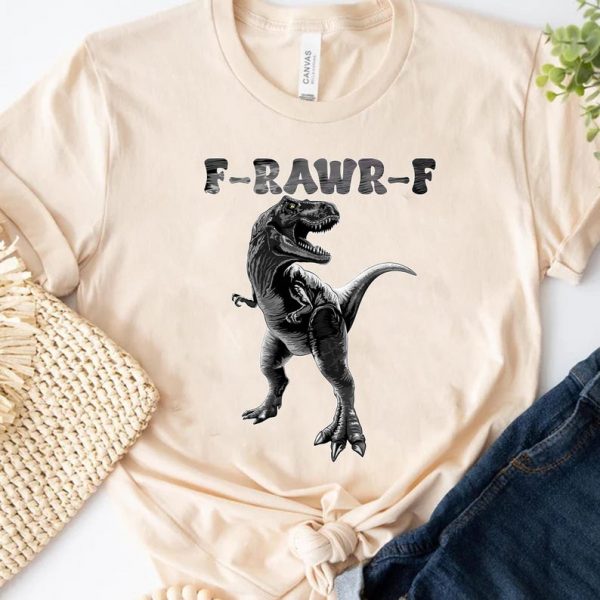 Comfort Colors F-RAWR-F Dinosaur Shirt, Funny Halloween T-Rex Tee, Cute Dino Costume T-Shirt