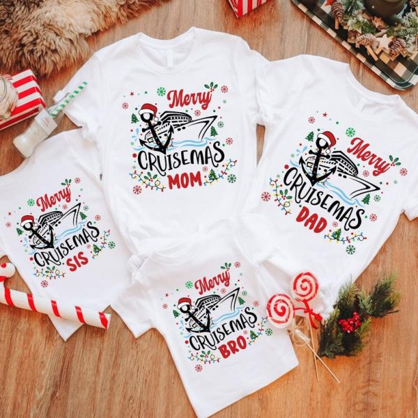 Merry Cruisemas Family Shirt, Christmas Cruise Vacation Tee, Personalized Holiday Ship Tee, Christmas Cruise Shirt, Christmas Trip Tee