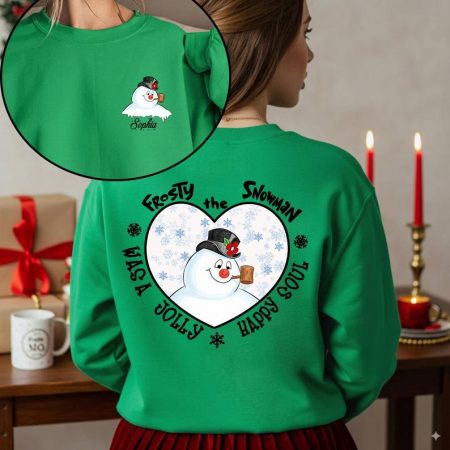 Custom Name Frosty the Snowman Sweatshirt, Snowman Family Trip Gift, Holiday Winter Snowman Tee, Disney Snowman Christmas Shirt