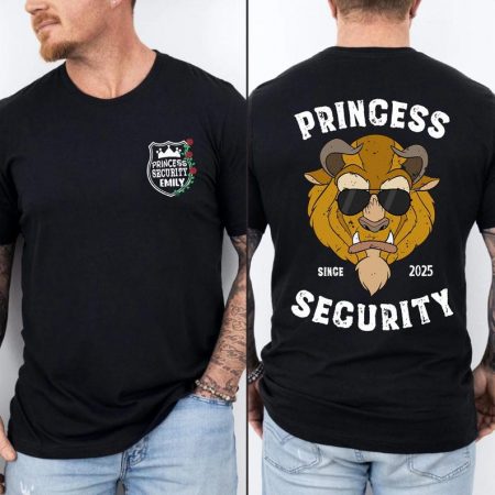 Custom Name Princess Security Shirt, Beauty and the Beast Guard Tee, Personalized Disney Protection T-Shirt