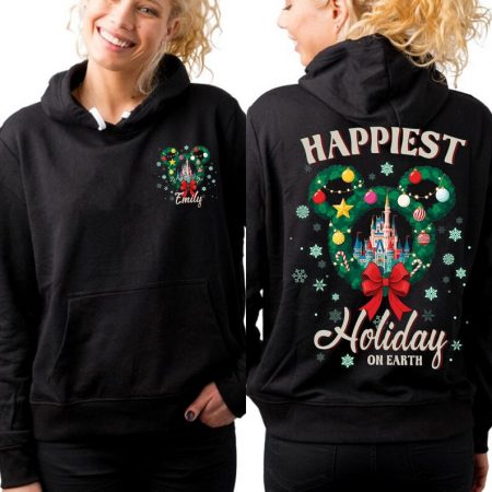 Personalized Disney Halloween 2025 Shirt, Epcot Monorail Tee, Disney Castle Wreath Holiday Shirt, Happiest Holiday on Earth Shirt