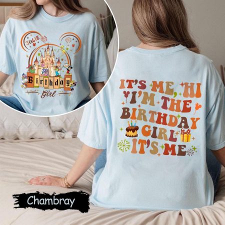 Custom Name Birthday Girl Shirt, Disney Castle Birthday Personalized Tee, It's Me Hi I'm The Birthday Girl Tee, Birthday Fall Graphic