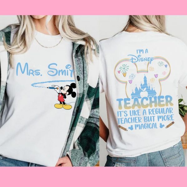 Custom Name Disney Teacher Tee, More Magical Teacher Shirt, Teacher Minnie Mouse Castle Tee, Disney Classroom Shirt, Magical Teacher Graphic
