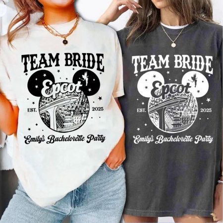 Personalized Team Bride Epcot Shirt, Disney Bachelorette Party Tee, Epcot 2025 Tee, Bride Squad Celebration, Epcot Team Bride Shirt