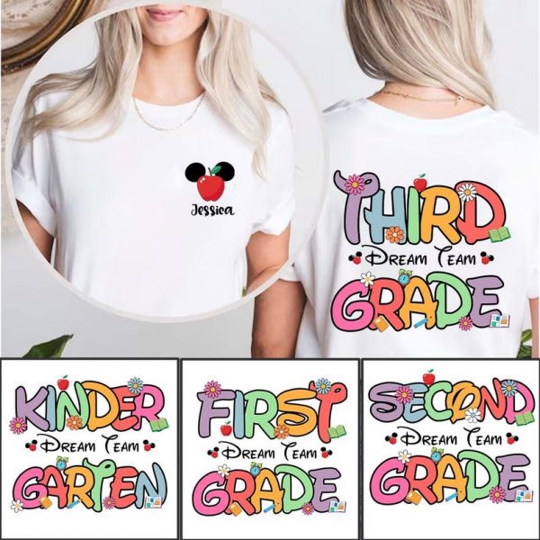 Personalized Dream Team Grade Shirt, Kindergarten First Grade School Tee, Cute Classroom Graphic, Grade Level Dream Team Shirt