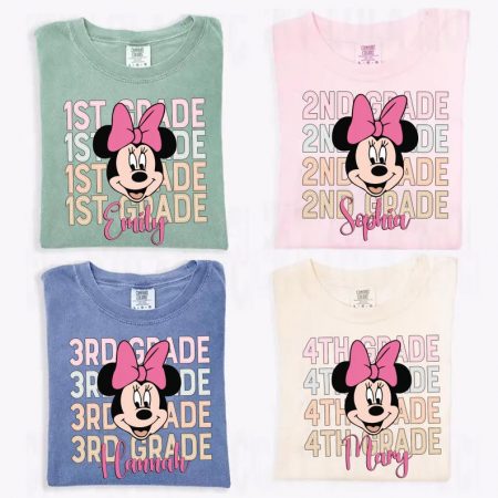 Personalized Minnie Grade Shirt, Personalized 1st 2nd 3rd 4th Grade T-shirt, Cute Disney School Tee, Custom Classroom Graphic