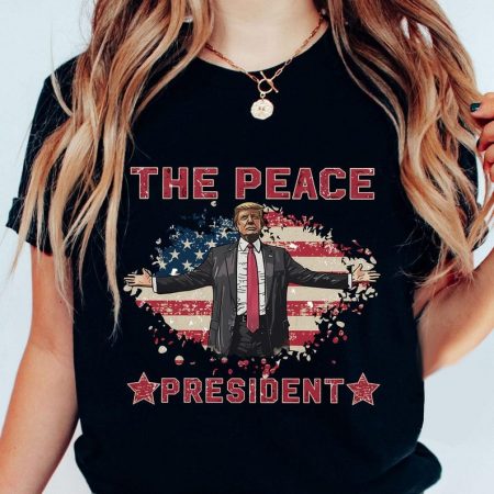Vintage The Peace President Shirt, American Flag Patriotic Political Gift, Pro Trump USA Pride Shirt