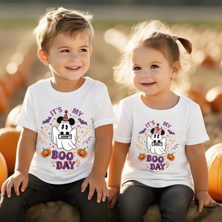 Custom Name It's My Boo Day Birthday Shirt, Birthday Halloween Shirt for Kids, Born on the 31 october Birthday Personalized Shirt