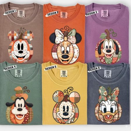 Disney Patchwork Pumpkin Shirt, Mickey Minnie Goofy Pluto Daisy Fall Tee, Autumn Thanksgiving Tee, Disney Fall Pumpkin Shirt