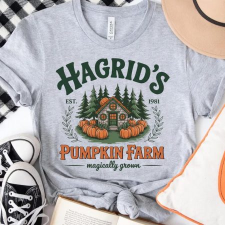 Retro Hagrid’s Pumpkin Farm Shirt, Magically Grown Wizard Cottage Tee, Halloween Pumpkin Patch T-Shirt