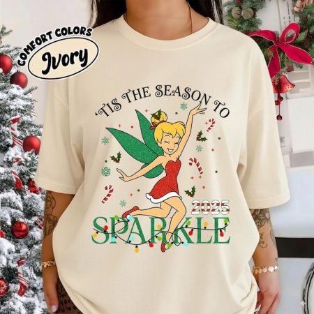 Tis the Season to Sparkle Shirt, Tinker Bell Christmas Tee 2025, Disney Fairy Holiday T-Shirt, Cute Festive Tee