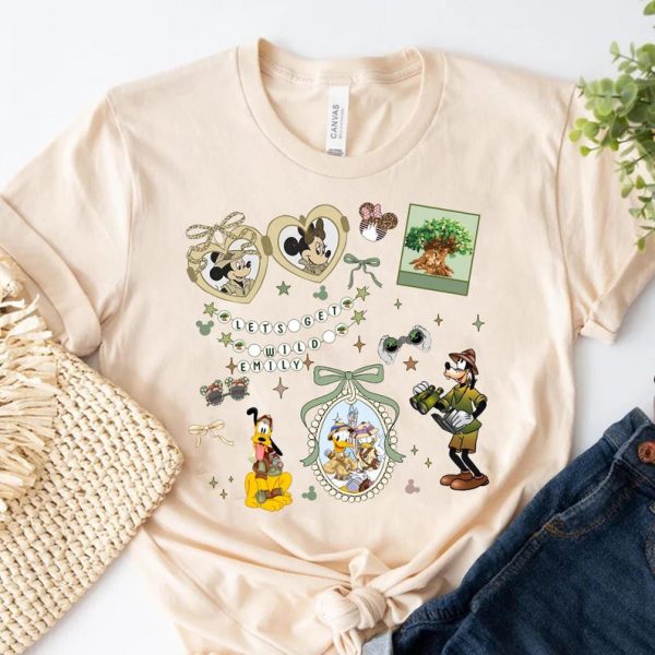 Let’s Get Wild Disney Custom Name Shirt, Safari Adventure Tee, Disney Safari Adventure Shirt,Cute Mickey Goofy Pluto Gift