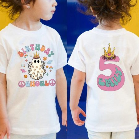 Personalized Birthday Ghoul Shirt, Girl Halloween Birthday Shirt, Girls Halloween shirt, Halloween Birthday, Kids Ghoul Crown Tee
