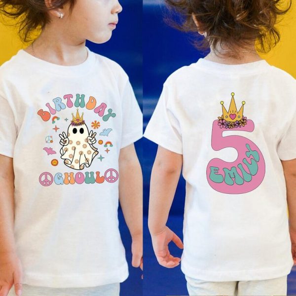 Personalized Birthday Ghoul Shirt, Girl Halloween Birthday Shirt, Girls Halloween shirt, Halloween Birthday, Kids Ghoul Crown Tee
