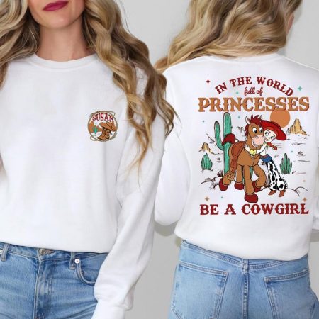 Custom Name Princesses Be a Cowgirl Shirt, Toy Story Jessie Bullseye Personalized Tee, Western Girl Gift