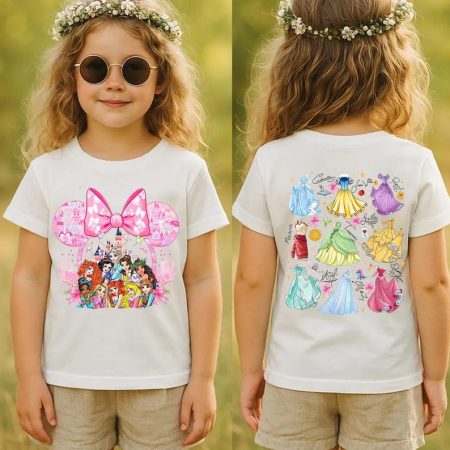 Disney Princess Squad Shirt, Minnie Bow Castle Shirt, Princess Dress Back Graphic ,Princess Castle Minnie Shirt, Disneyland Family Trip Tee