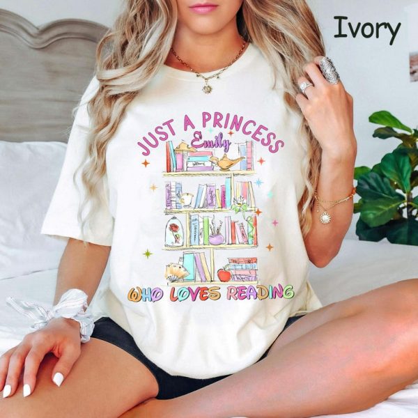 Custom Name Just a Princess Who Loves Reading Tee, Belle's Library Shirt, Teacher Librarian Princess Book , Belle's Library Shirt