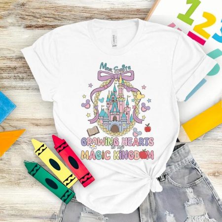 Custom Name Growing Hearts in My Magic Kingdom Shirt, Disney Castle Teacher Tee, Disney Classroom Graphic, Magic Kingdom Teacher Shirt