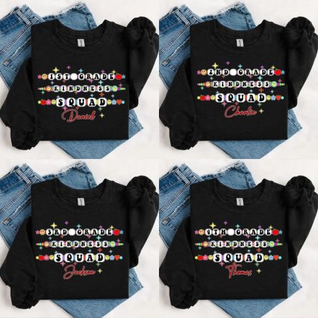 Personalized Kindness Squad Grade Shirt, 1st 2nd 3rd 4th Grade, Cute Back To School Squad Graphic, Grade Level Kindness Squad Shirt