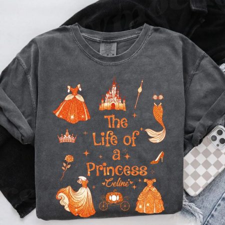 Custom Name Life of a Princess Shirt, Disney Princess T-shirt, Park Girl Park Princess Graphic ,Princess Life Shirt, Cute Sparkly Dress Tee