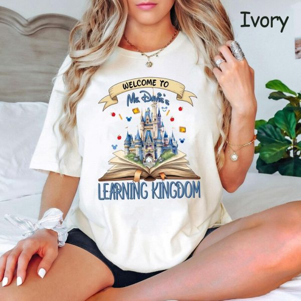 Vintage Custom Name Learning Kingdom Shirt, Disney Castle Teacher Shirt, Welcome Classroom Tee, School Book Graphic,Teacher Castle Shirt