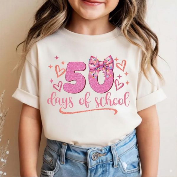 Happy 50th Day of School Teacher Shirt, Cute Back to School Shirt, Cute 50th Day Of School Graphic
