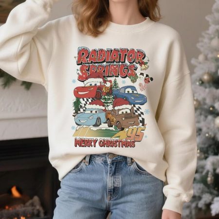 Retro Disney Pixar Cars Radiator Springs Christmas Group Shirt, Cars Lightning Mcqueen Christmas Shirt, Disneyland Christmas, Christmas Gift
