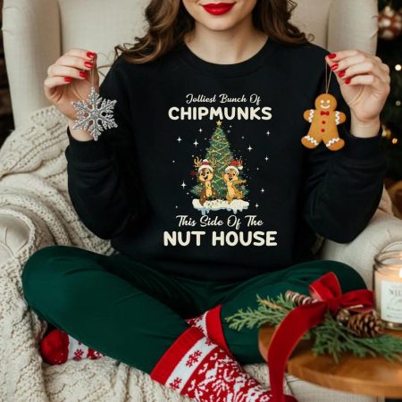Jolliest Bunch Of Chipmunks This Side Of The Nut House Comfort Colors Shirt, Chip And Dale, Christmas Shirt, Snowflake Shirt, Holiday Shirt