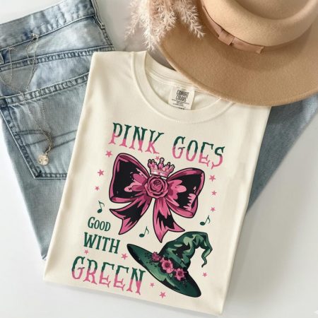 Wicked Pink Goes Good With Green Shirt, Wizard of Oz Fan Tee, Changed For Good Shirt, Wicked Musical Movie Fan Xmas Gift, Wicked Shirt