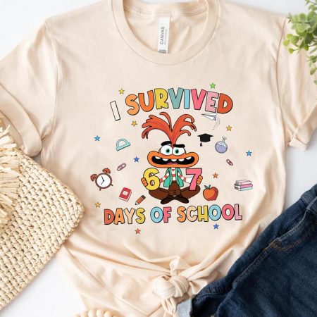 I Survived 67 Days Of School Comfort Colors Shirt, It's Fine I'm Fine Everything Is Fine Shirt, Anxiety 67th Day School Shirt