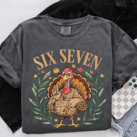 6 7 Chicken Thanksgiving Retro Sweatshirt, Funny Witch Shirt, Cozy Sweater, Spooky Rooster Tee, Cute Thanksgiving Gift