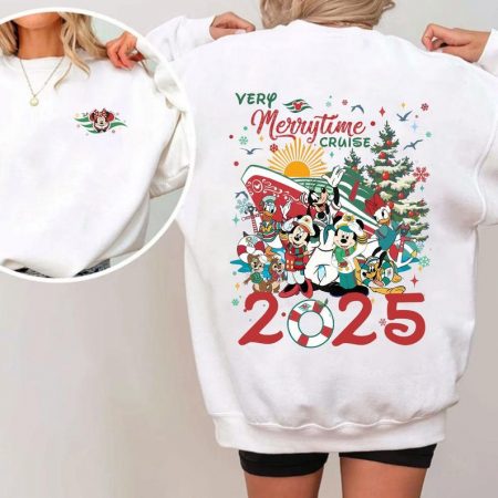 Comfort Colors Very Merrytime Cruise Christmas shirt, Mickey & Friends Santa Disney Christmas Cruise Shirt, Holiday Disney Cruise Shirt