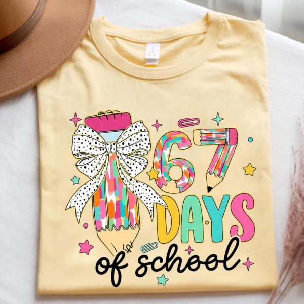 Comfort Colors 67 Days of School Shirt,I Survived 67 Days of School, Six Seven Meme Funny Teacher Student Shirt, Boys Teens Gift