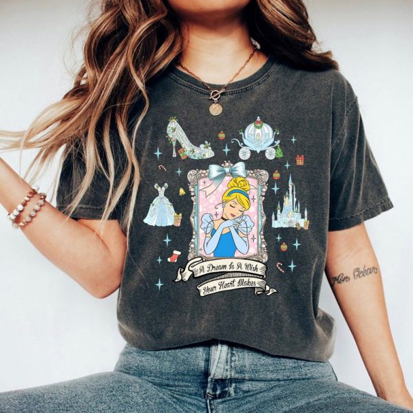 Vintage Cinderella Castle A Dream Is A Wish Your Heart Makes Comfort Colors Shirt, Cinderella Princess Shirt, Magical Kingdom Shirt