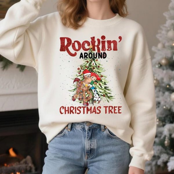 Comfort Colors Toy Story Rockin Around the Christmas Tree Jessie & Bullseye Shirt, Christmas Toy Story Tee, Disney Cowgirl Christmas Gift