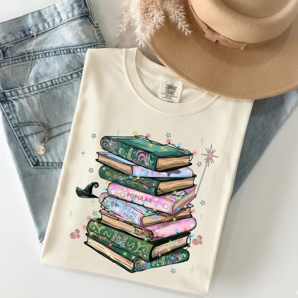 Comfort Colors Wicked Changed For Good Book Sweatshirt, Defy Gravity Broomstick Magic Wand Tee, Fun Popular Literary Gift for Musical Fan