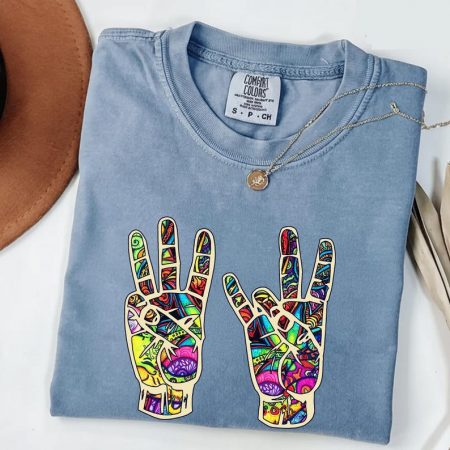 Comfort Colors Six Seven Hand Sign Shirt, ASL Sign Language Tshirt, Gen Z Alpha Meme Shirt, Internet Meme Humor Shirt, Funny Saying