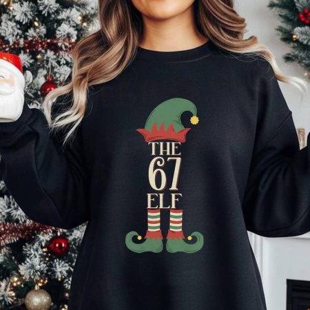 67 Elf Christmas Comfort Colors Shirt, 67 Meme Gen Alpha Slang Meme Tee, Six Seven Elf