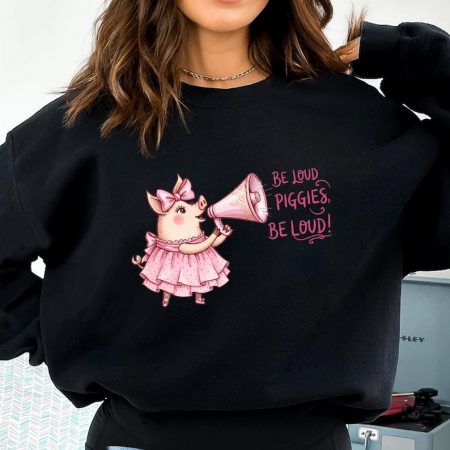 Piglet Activism Shirt, Feminist Girl Power Megaphone Tee, Quiet Piggy Shirt