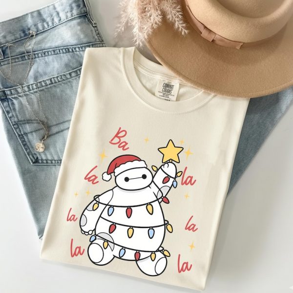 Comfort Colors Baymax Balalala Christmas Tree Shirt, Big Hero 6, Disney Christmas, Baymax Christmas, Disney Vacation, Baymax FaLaLaLa