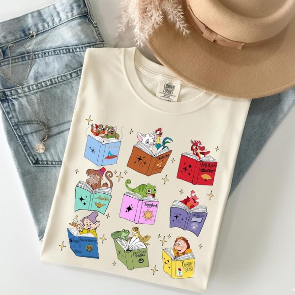 Disney Princess Sidekicks Book Club Comfort Colors Shirt, Book Lover Gift, Disney Reading Tour Tee, Librarian Sweater
