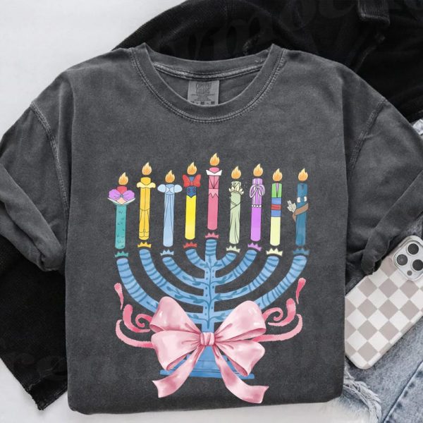Disney Princess Happy Hanukkah Sweatshirt, Disneyland Jewish Family Christmas Shirt,Disney Festival of Lights Tee, Hanukkah 2025 Hoodie