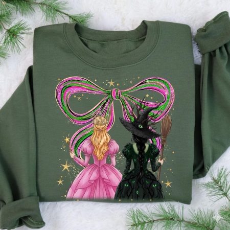 Wicked Changed For Good Comfort Colors Shirt, Pink & Green Coquette Wizard Musical Shirt, Elphaba And Glinda Graphic Design