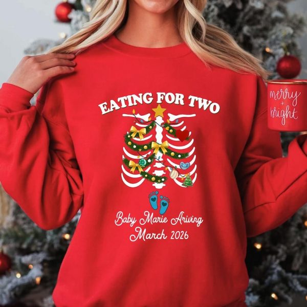 Pregnant Christmas Comfort Colors Shirt, Pregnancy Announcement Tee, New Mom Christmas, Baby Reveal, Funny Christmas Gifts For New Mom