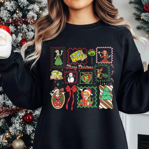 Comfort Colors Merry Christmas The Magic School Bus Shirt, Miss Frizzle Christmas Tee, Teacher Christmas Gift, Children Book Christmas Gif