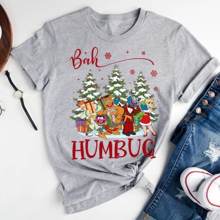 Retro The Muppet Christmas Carol Bah Humbug Shirt, Kermit Miss Piggy Gonzo Holiday Tee, Disney Christmas Movie Shirt, Muppet Family Gift