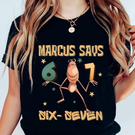 Marcus Says Six Seven Worm Christmas Comfort Colors Shirt, Funny Meme Tshirt, Cute Worm Stitch Long Sleeves, Holiday Gift For Him Her