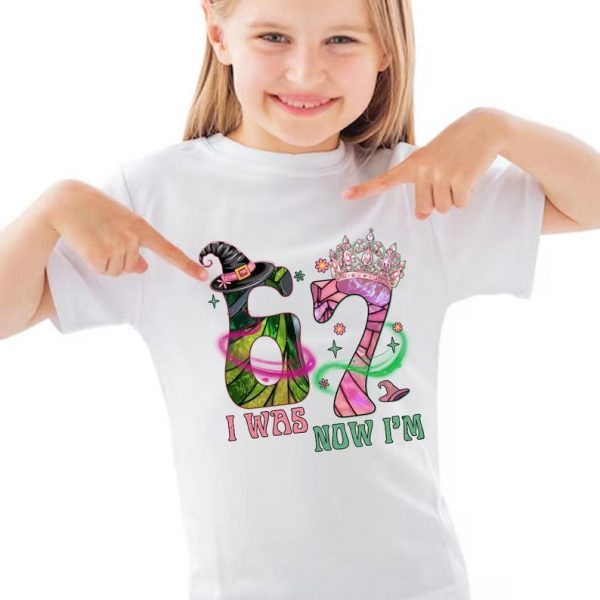 I Was Six Now I'm Seven Six Seven Wicked Comfort Colors Shirt, Character Birthday Girl Shirt , Funny 7th Birthday Tee Youth, Gift For Kids
