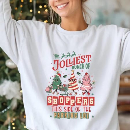 Retro Christmas Shopping Shirt, Black Friday Women Tee, Jolliest Bunch, Black Friday Crew, Shopping Addict Gift, Mom Xmas Gift